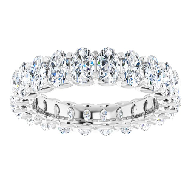 5.0 ct. Oval Diamond Double Trellis Eternity Band-in 14K/18K White, Yellow, Rose Gold and Platinum - Christmas Jewelry Gift -VIRABYANI